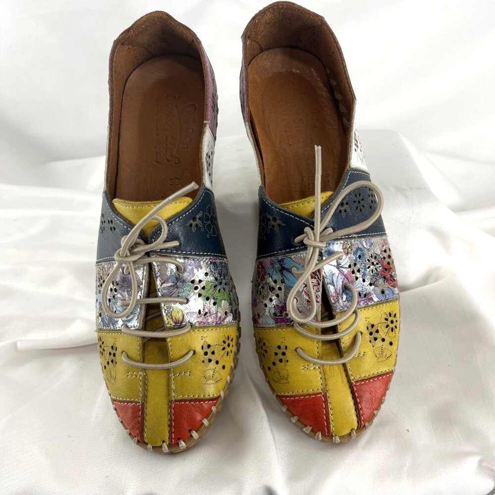 Spring Step Multicolour Leather Flats Womens EU Size 38